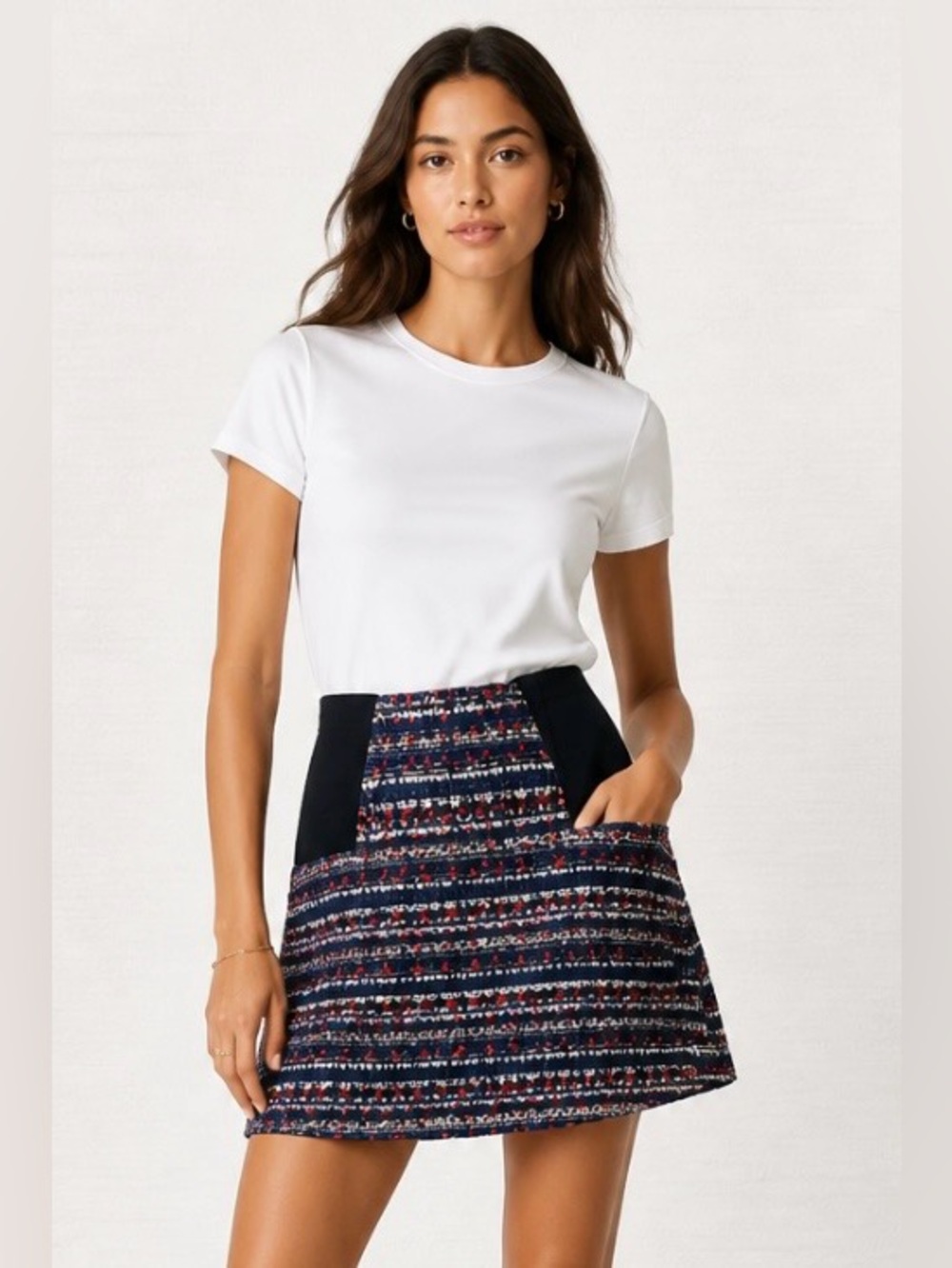THAKOON Addition Wool Tweed Mini Boucle Flare Full